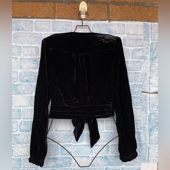 Ramy Brook Womens Jaxon Velvet Long Sleeves Cropped blazer top size medium - Picture 7 of 13